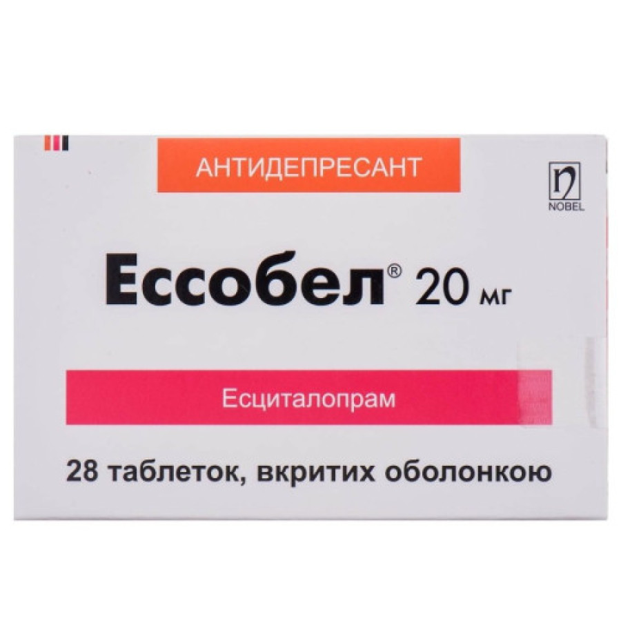 Ессобел таблетки, в/о по 20 мг №28 (14х2)