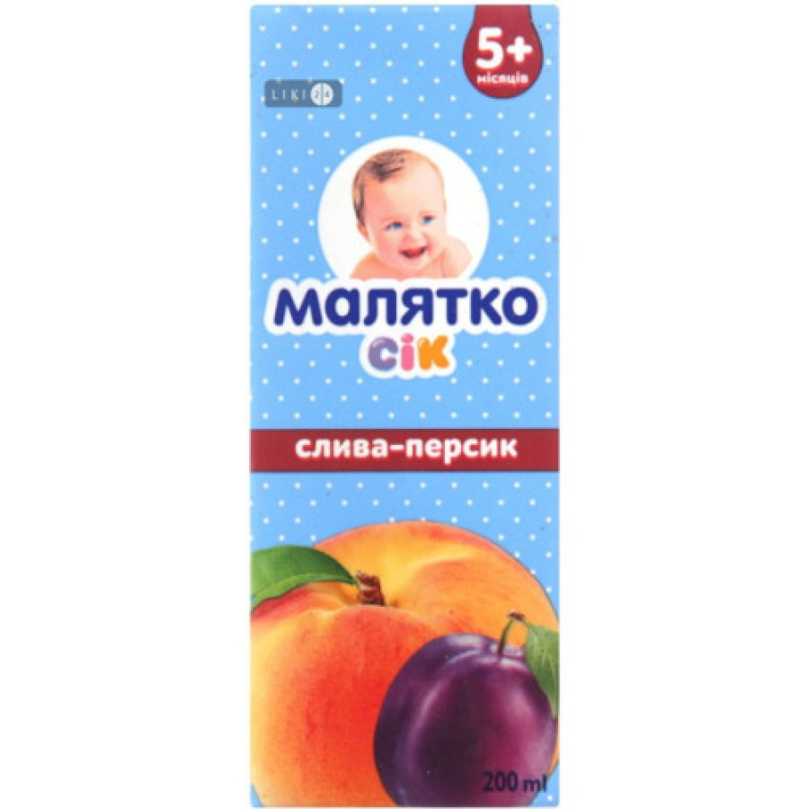 Малятко сік слива-персик 200мл