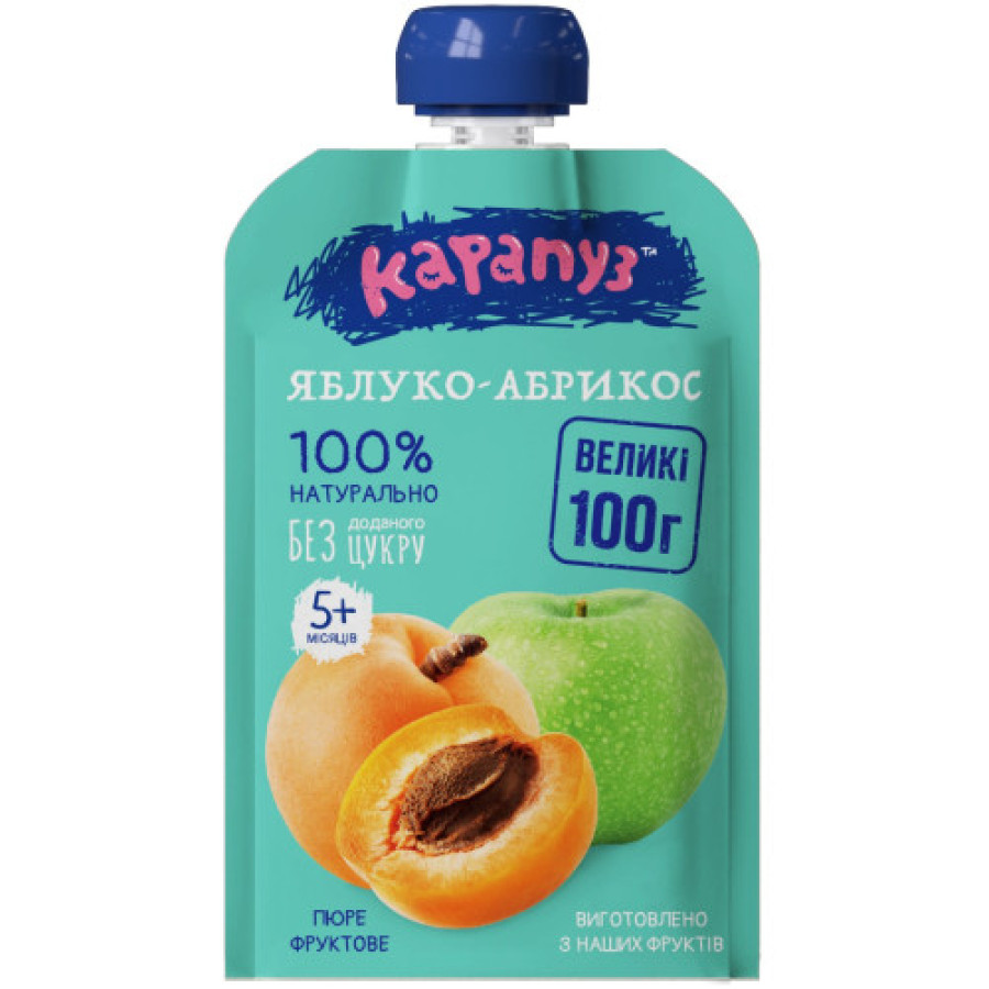 Карапуз пюре яблуко-абрикос 100г