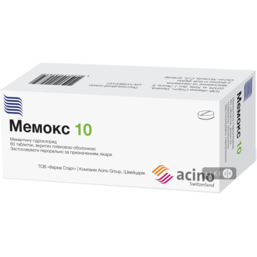 Мемокс 10 табл.в/п/о 10мг №60