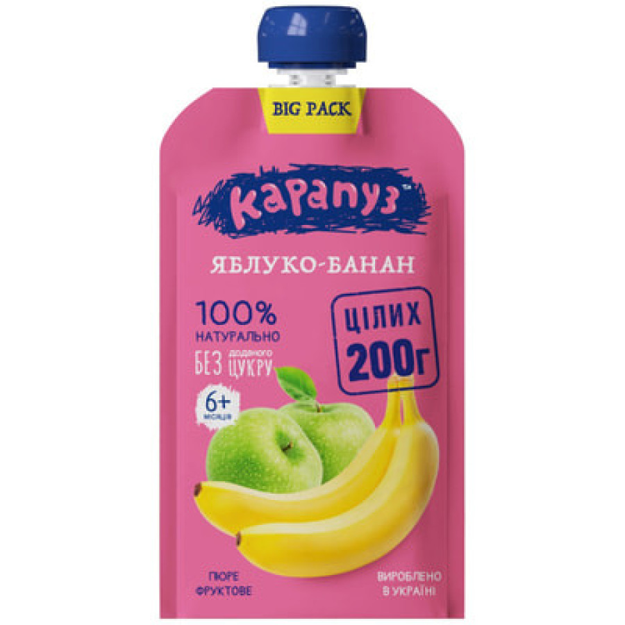 Карапуз пюре яблуко-банан 200г