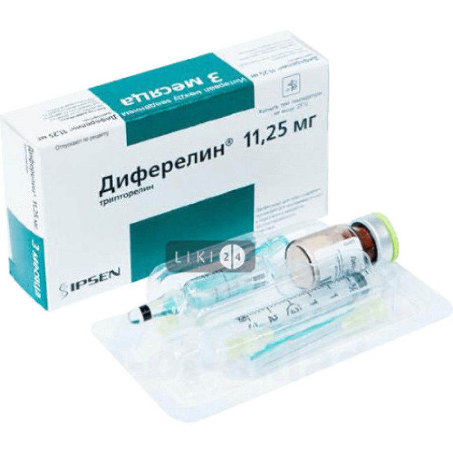 Диферелін пор фл 11,25 мг №1+шпр