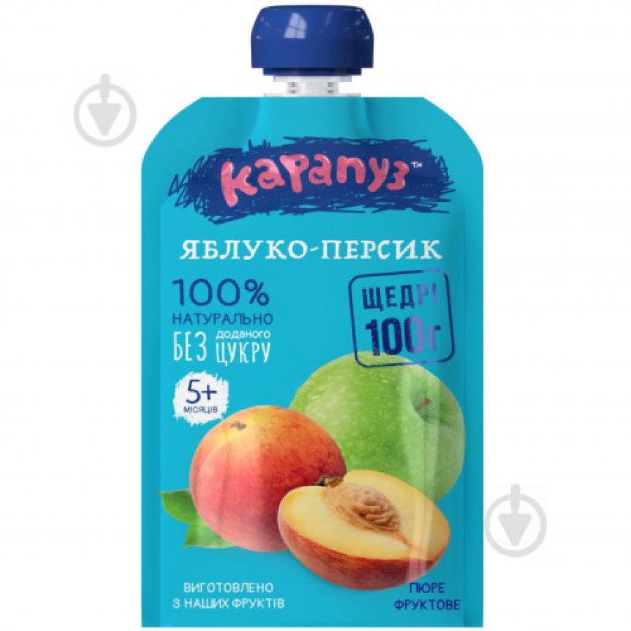 Карапуз пюре яблуко-персик 100г
